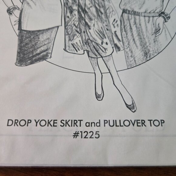 Great Copy Patterns #1225 Sewing/Serger Drop Yoke Skirt/Pullover Top 90s UNCUT - Picture 2 of 8
